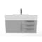 Castello Usa Nile 36" Wall Mounted Gray Vanity With White Top AndAnd Chrome Handles CB-MC-36G-CHR-2053-WH - alternate 1